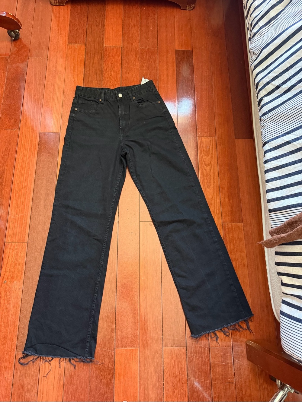 Zara Black High-Rise Flare Jeans